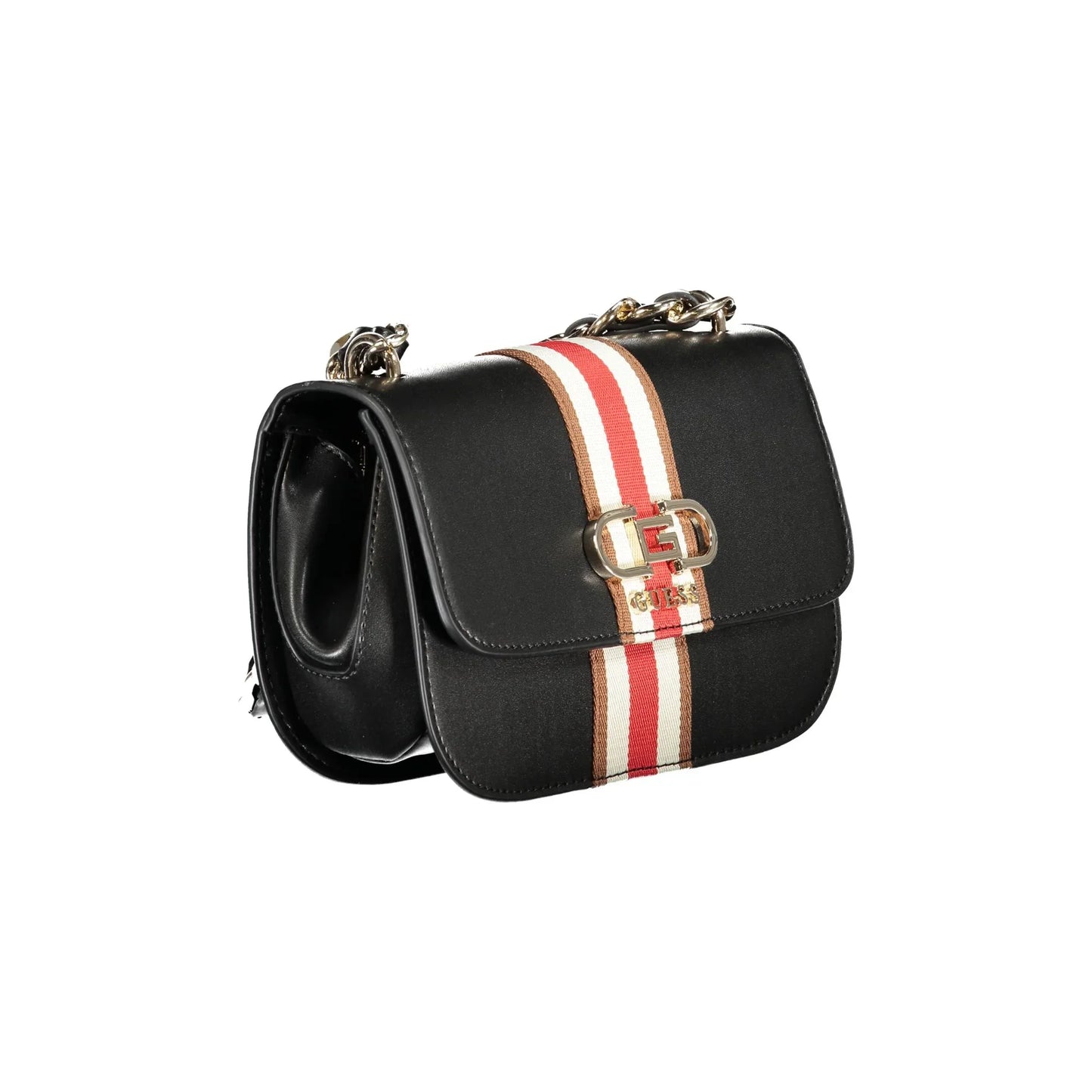 GUESS JEANS Borsa Donna a Tracolla Nera Nelka con Catena