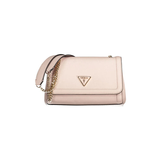GUESS JEANS Borsa Donna a Spalla Noelle Rosa con Catena