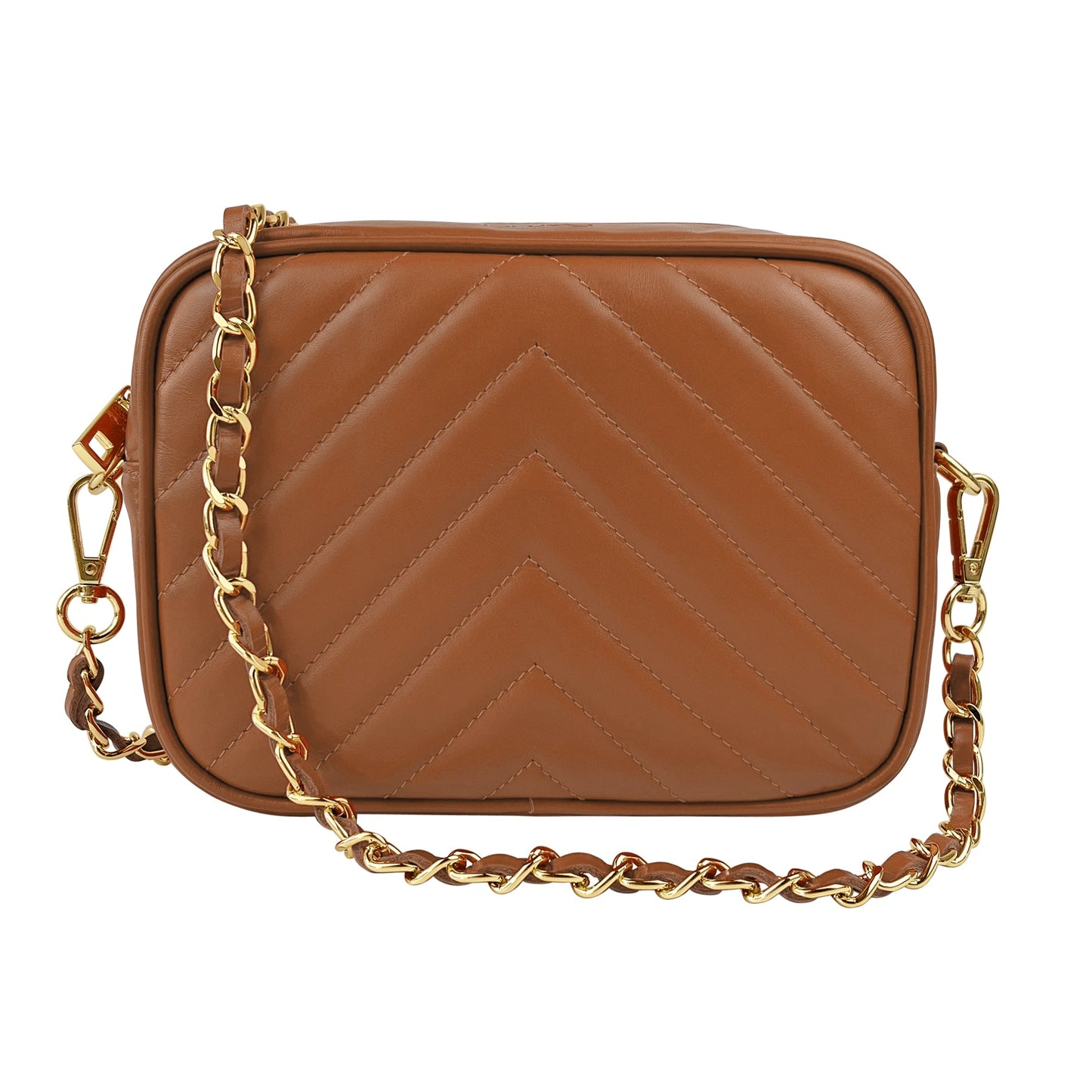 Borsa Donna a Tracolla, In Vera Pelle Trapuntata, Made in Italy, Modello Lola