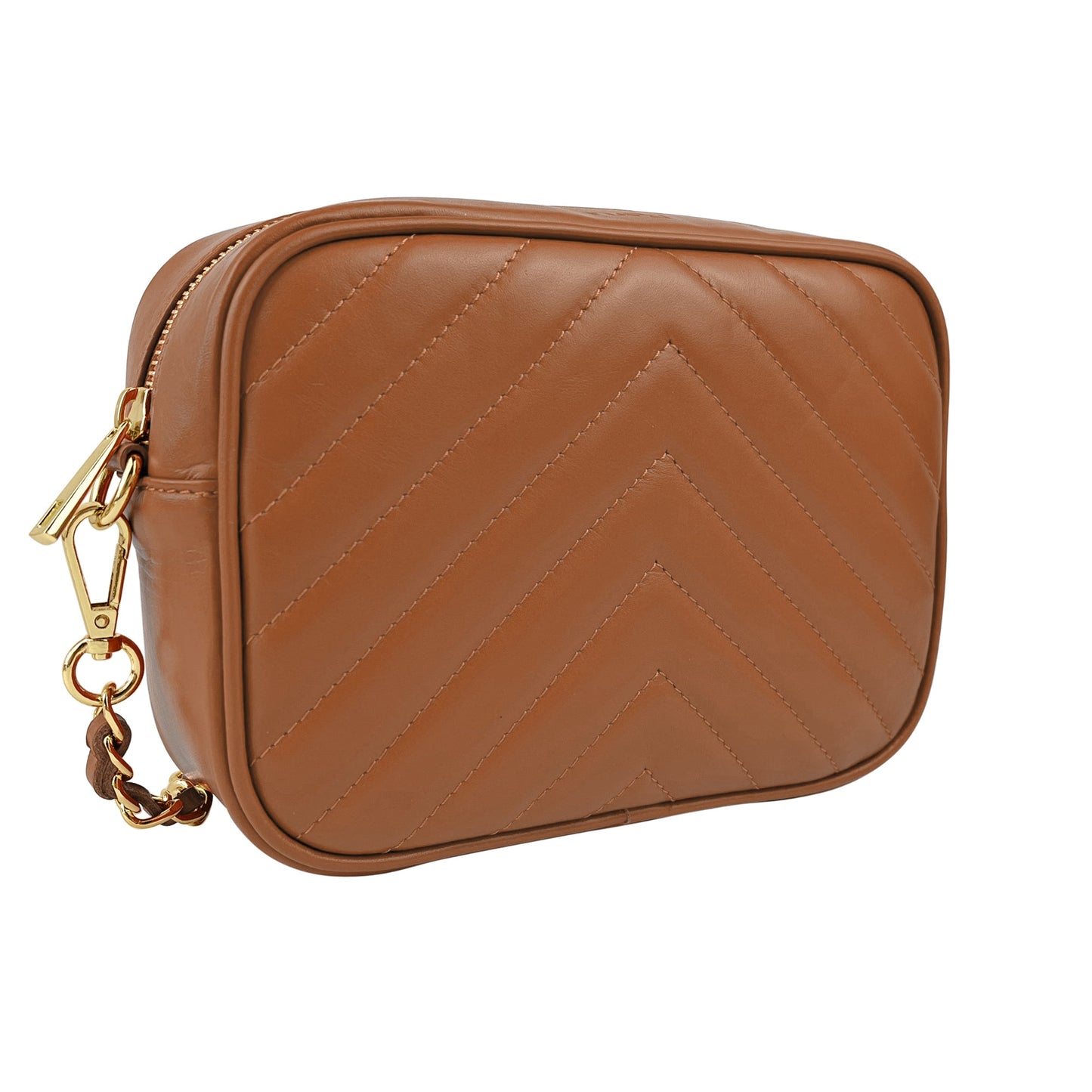 Borsa Donna a Tracolla, In Vera Pelle Trapuntata, Made in Italy, Modello Lola