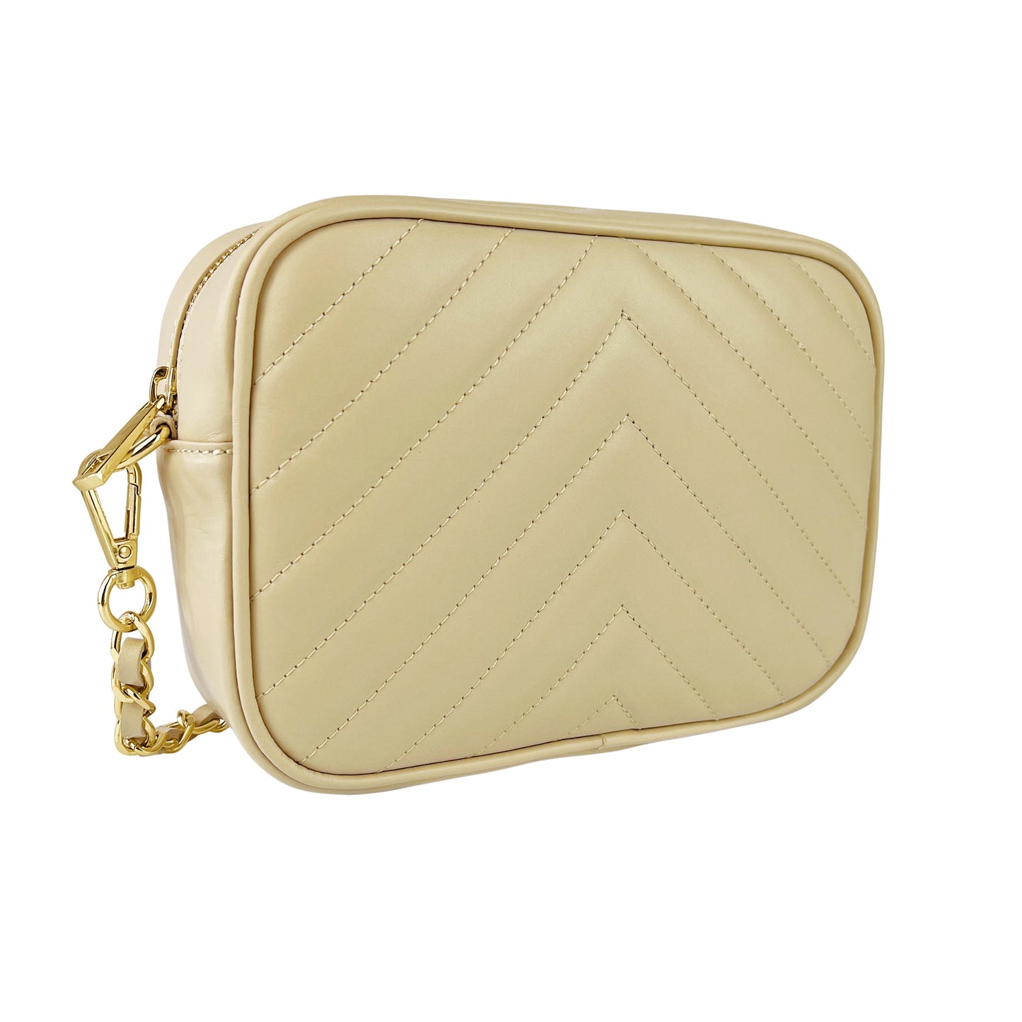 Borsa Donna a Tracolla, In Vera Pelle Trapuntata, Made in Italy, Modello Lola