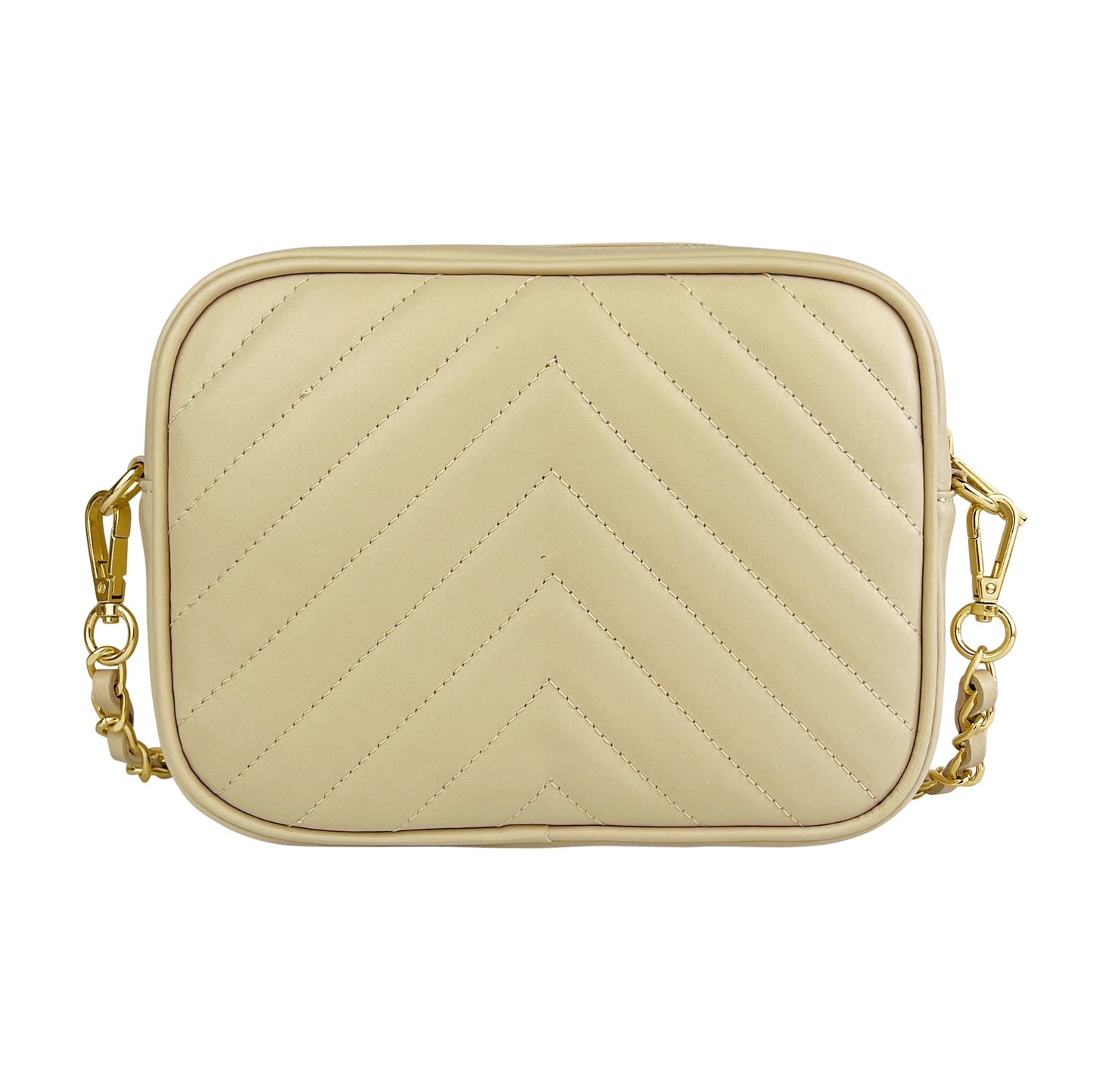 Borsa Donna a Tracolla, In Vera Pelle Trapuntata, Made in Italy, Modello Lola