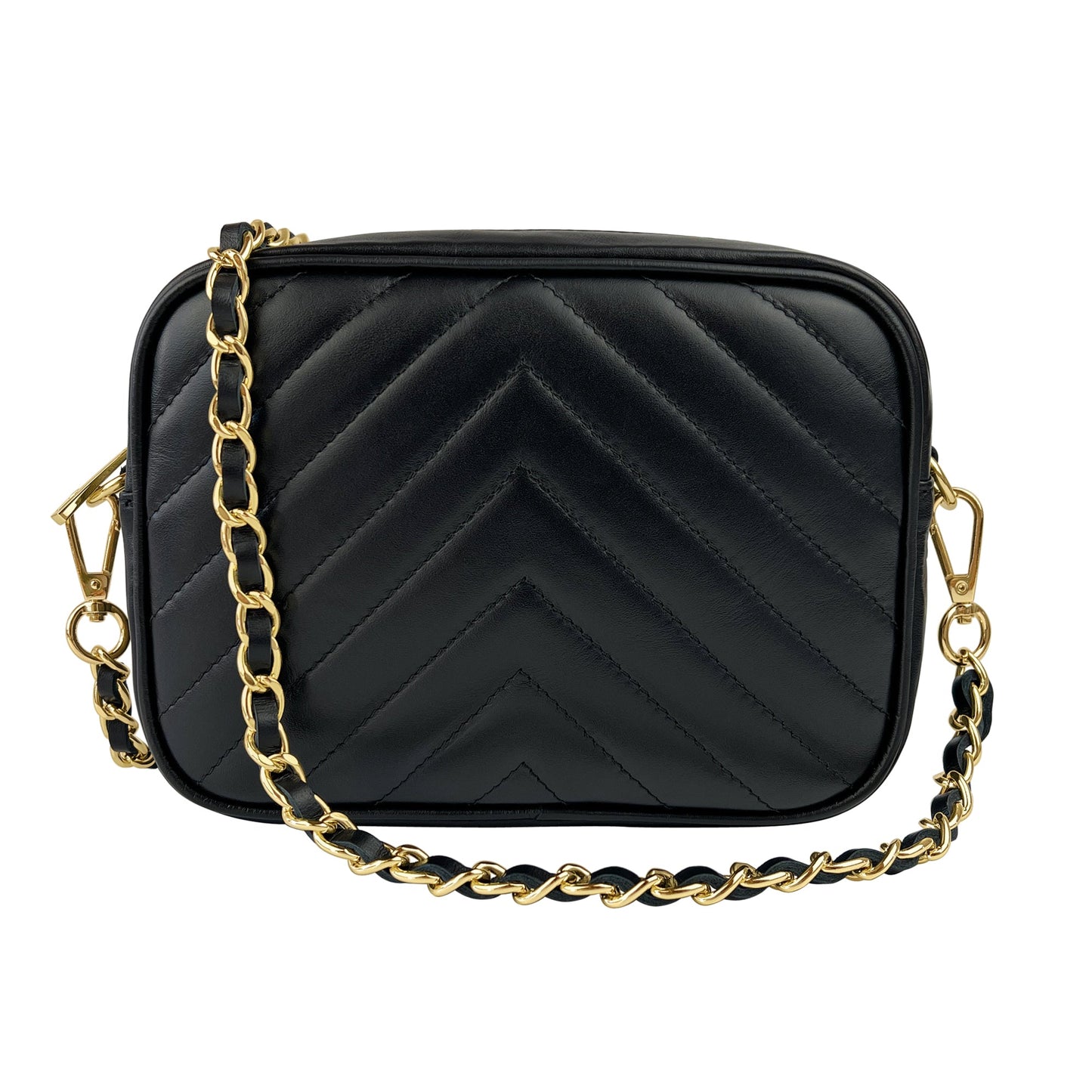 Borsa Donna a Tracolla, In Vera Pelle Trapuntata, Made in Italy, Modello Lola