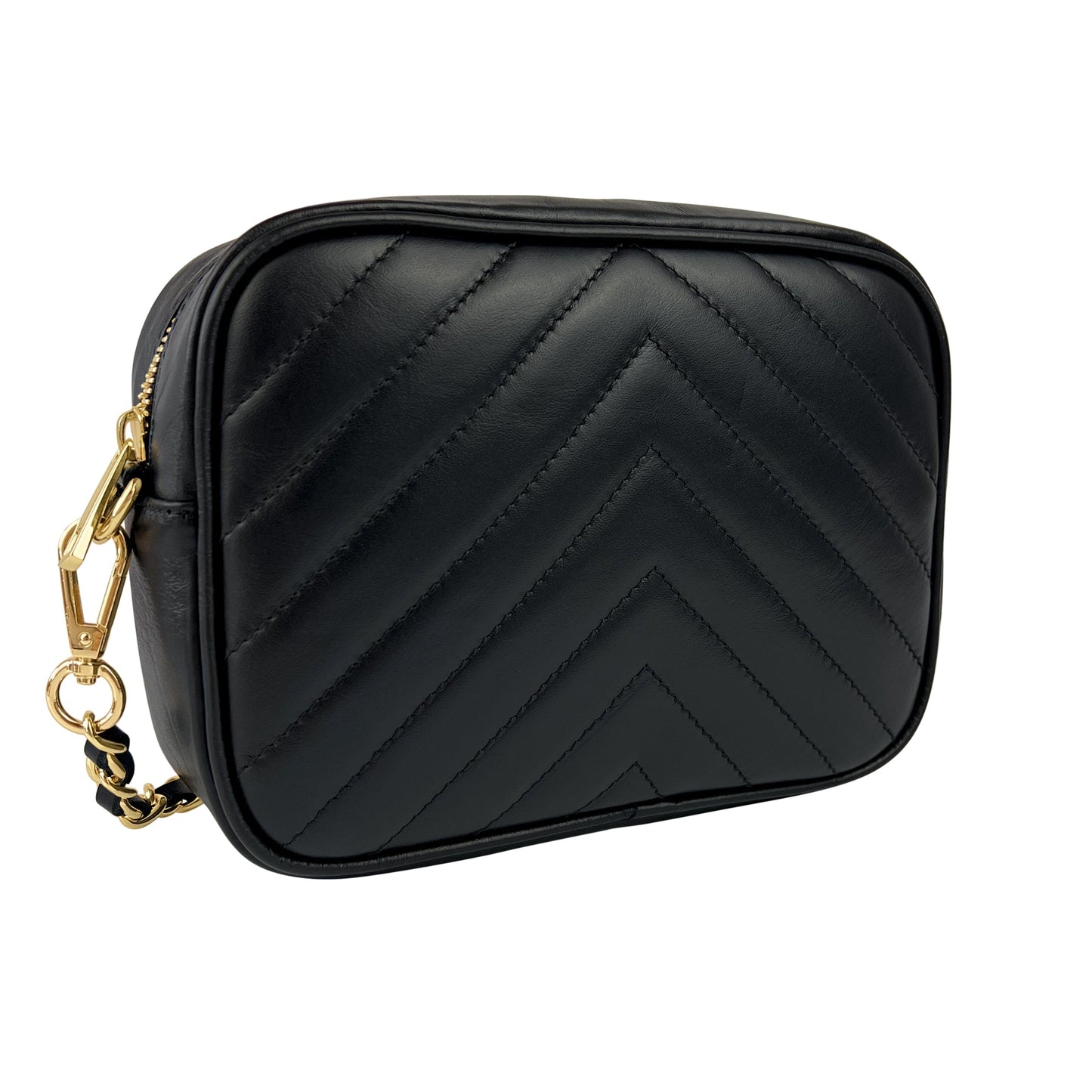 Borsa Donna a Tracolla, In Vera Pelle Trapuntata, Made in Italy, Modello Lola