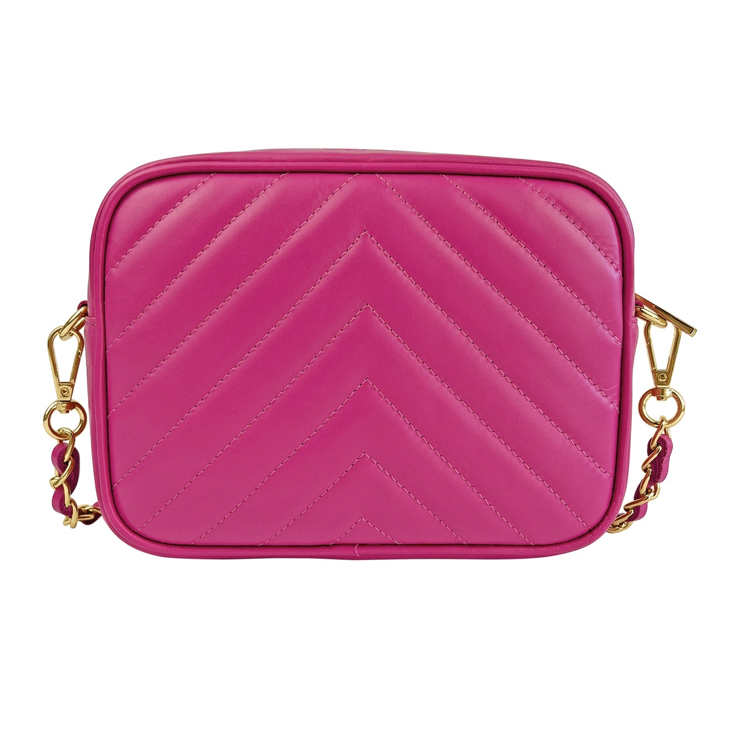 Borsa Donna a Tracolla, In Vera Pelle Trapuntata, Made in Italy, Modello Lola