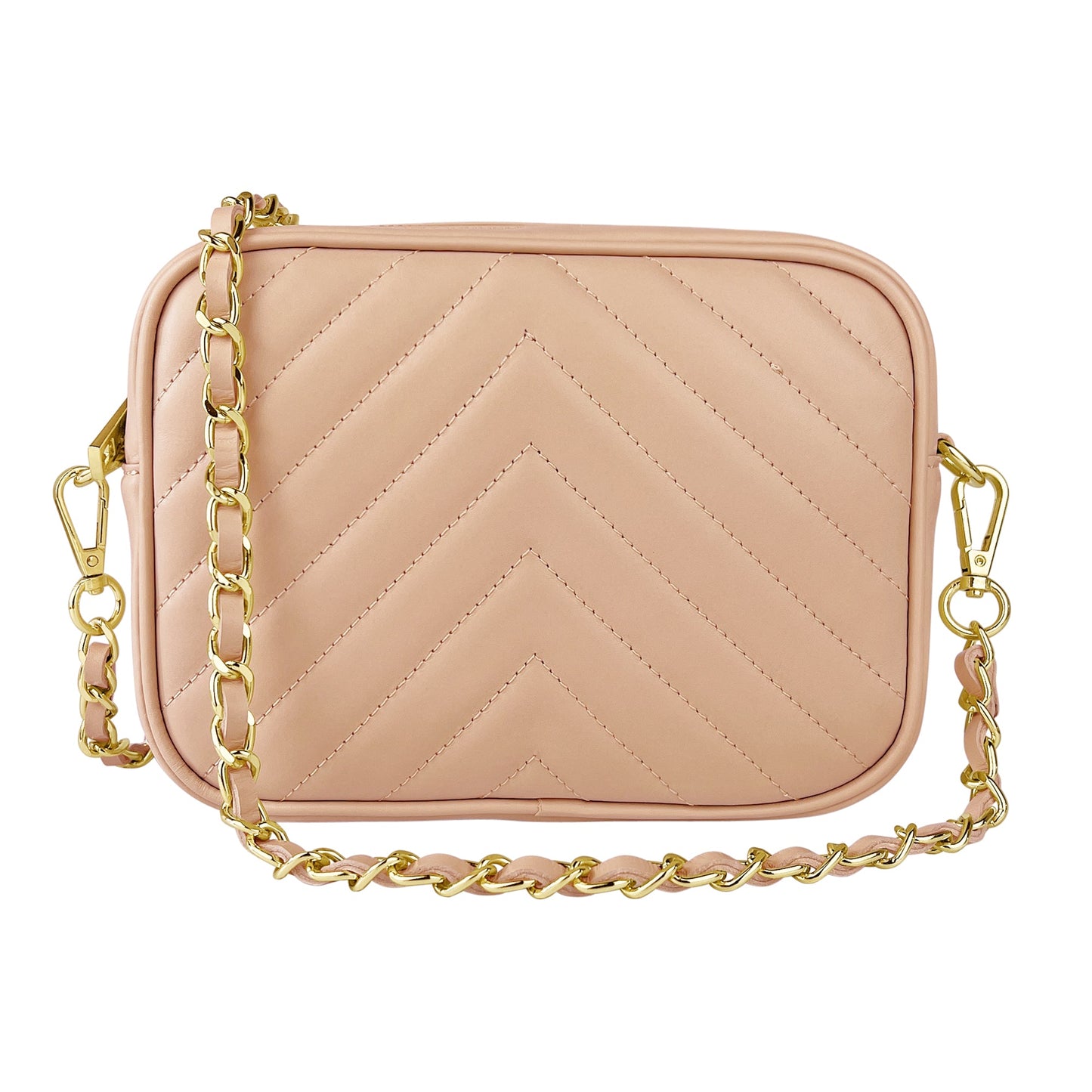 Borsa Donna a Tracolla, In Vera Pelle Trapuntata, Made in Italy, Modello Lola