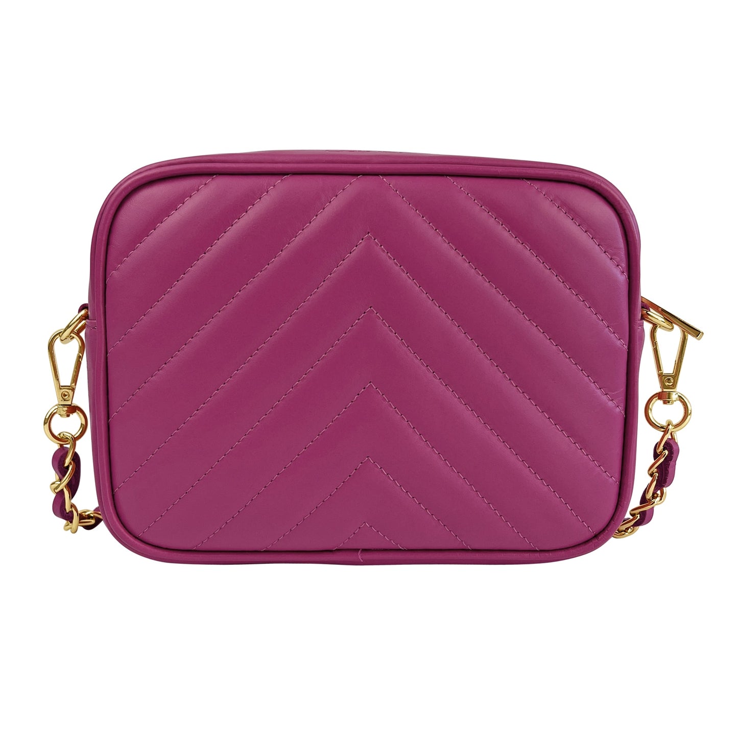 Borsa Donna a Tracolla, In Vera Pelle Trapuntata, Made in Italy, Modello Lola