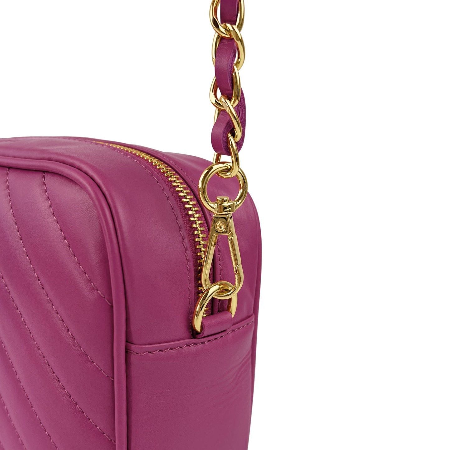 Borsa Donna a Tracolla, In Vera Pelle Trapuntata, Made in Italy, Modello Lola