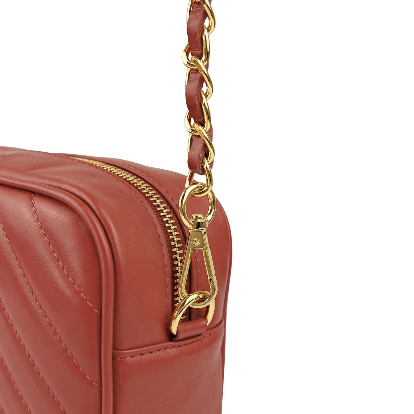 Borsa Donna a Tracolla, In Vera Pelle Trapuntata, Made in Italy, Modello Lola