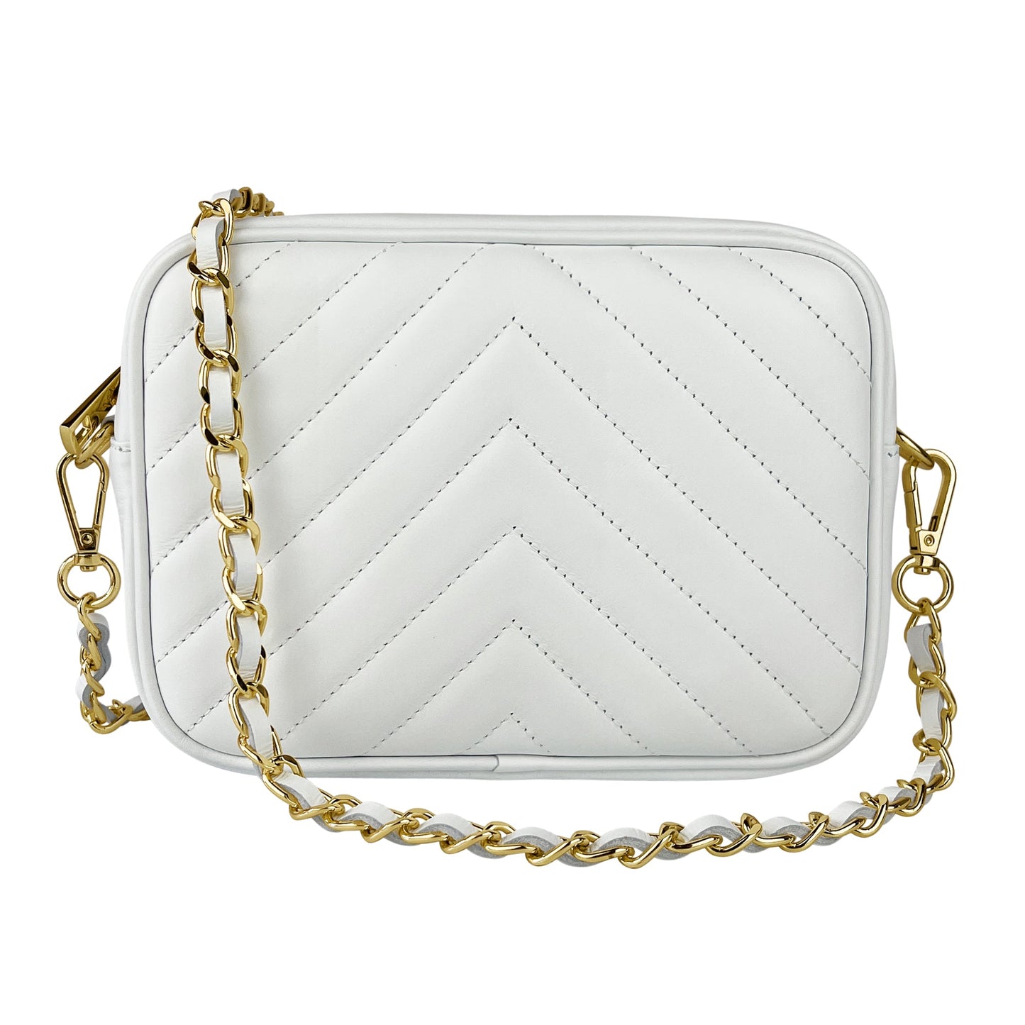 Borsa Donna a Tracolla, In Vera Pelle Trapuntata, Made in Italy, Modello Lola