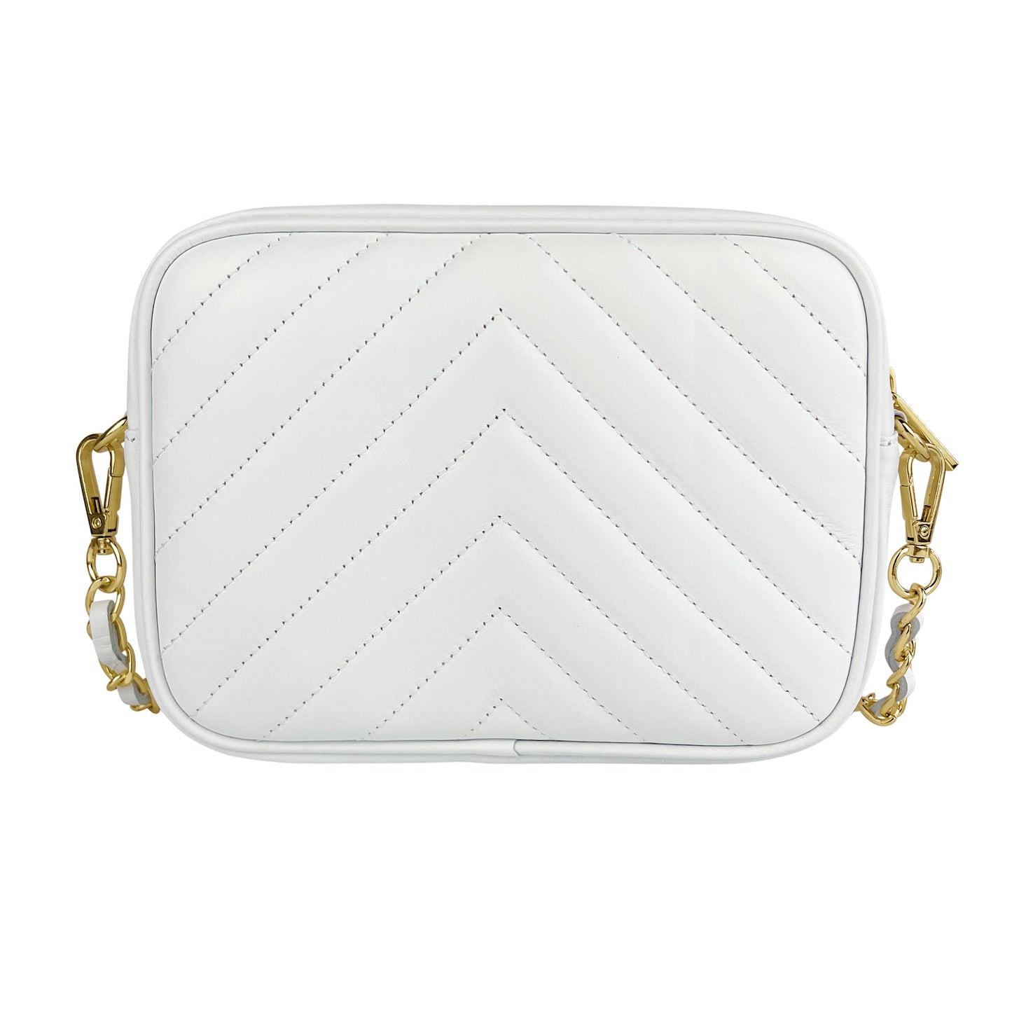 Borsa Donna a Tracolla, In Vera Pelle Trapuntata, Made in Italy, Modello Lola