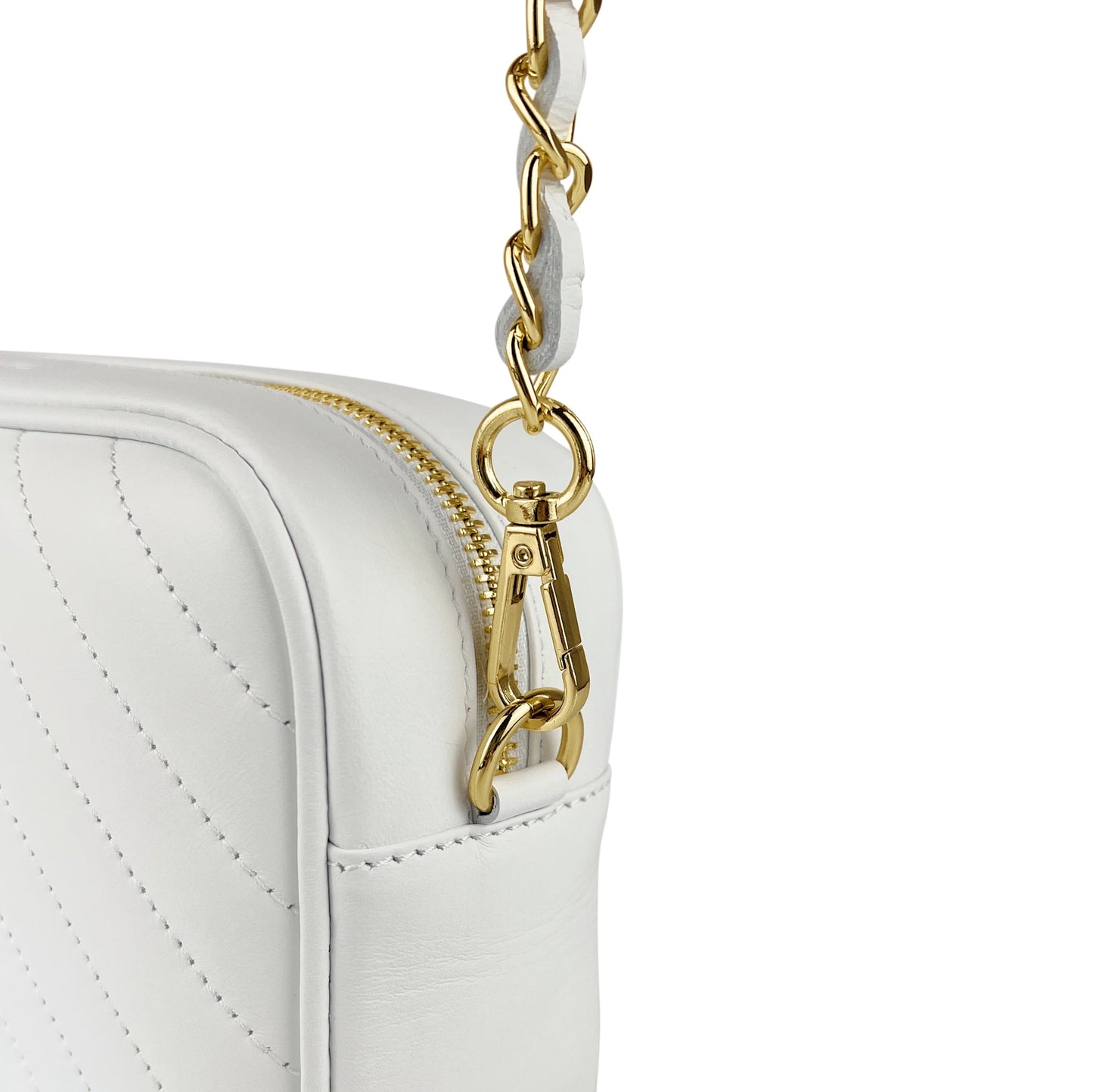 Borsa Donna a Tracolla, In Vera Pelle Trapuntata, Made in Italy, Modello Lola