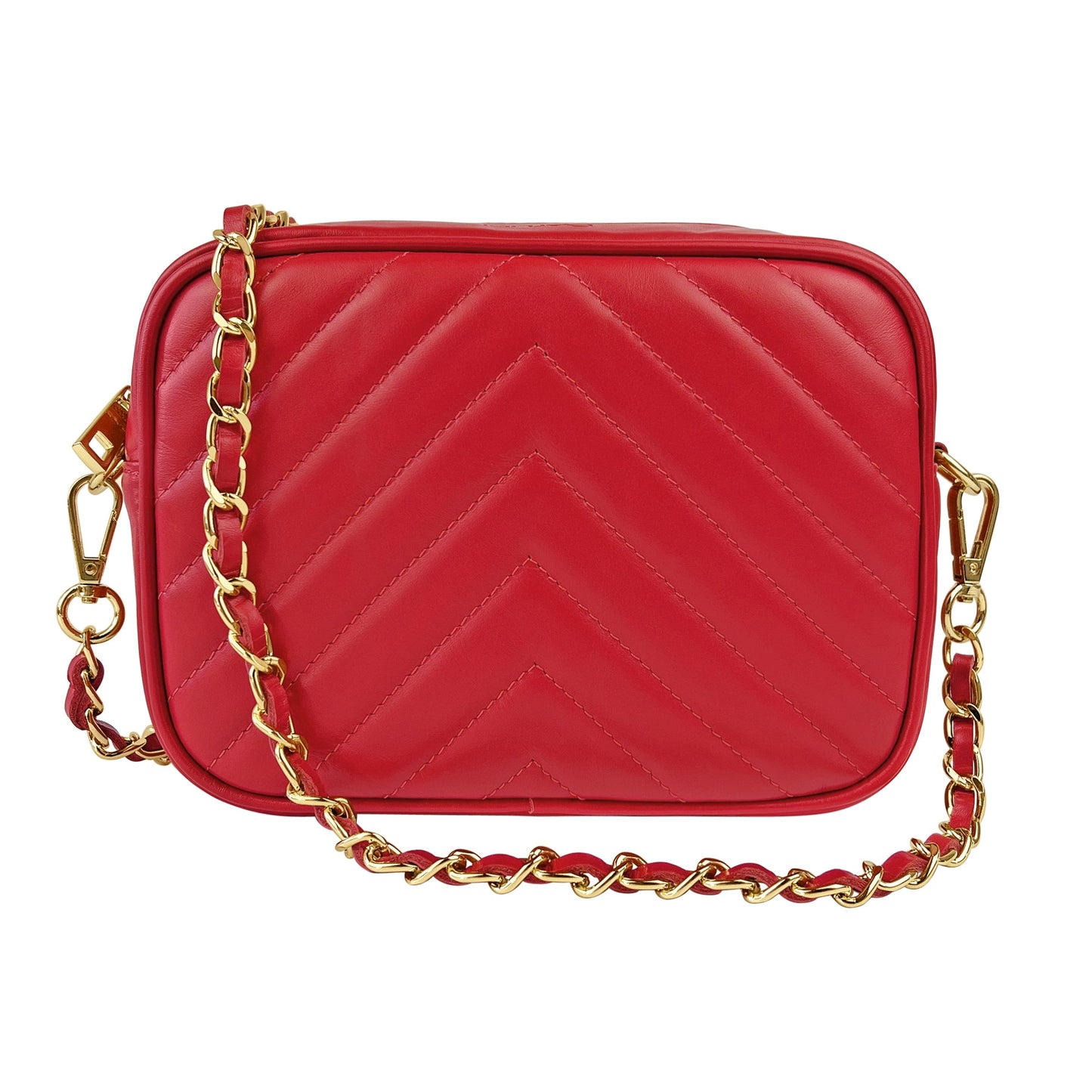 Borsa Donna a Tracolla, In Vera Pelle Trapuntata, Made in Italy, Modello Lola