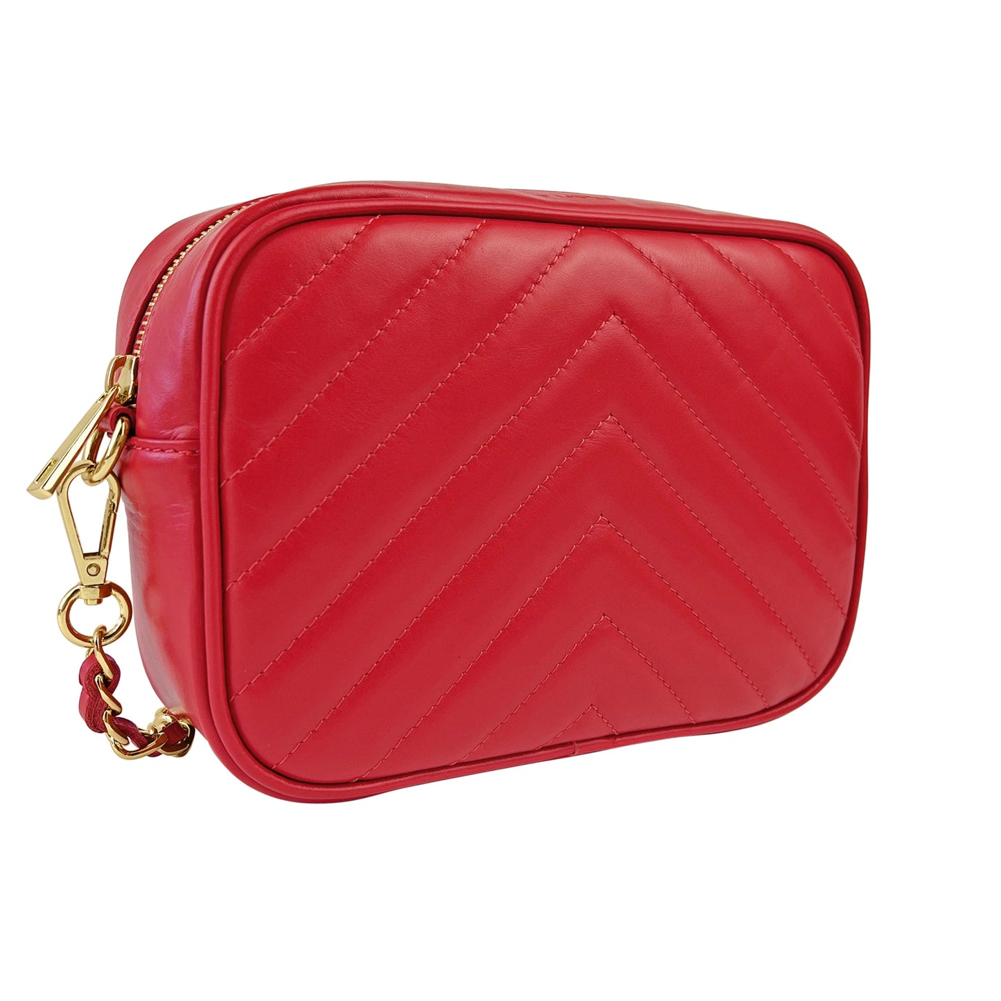 Borsa Donna a Tracolla, In Vera Pelle Trapuntata, Made in Italy, Modello Lola