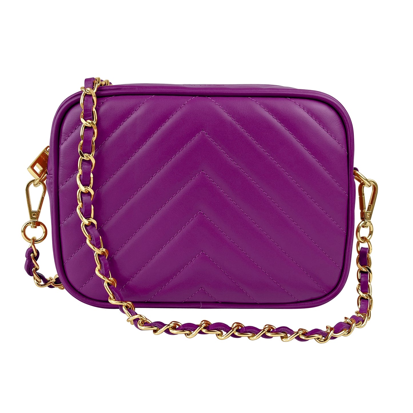 Borsa Donna a Tracolla, In Vera Pelle Trapuntata, Made in Italy, Modello Lola