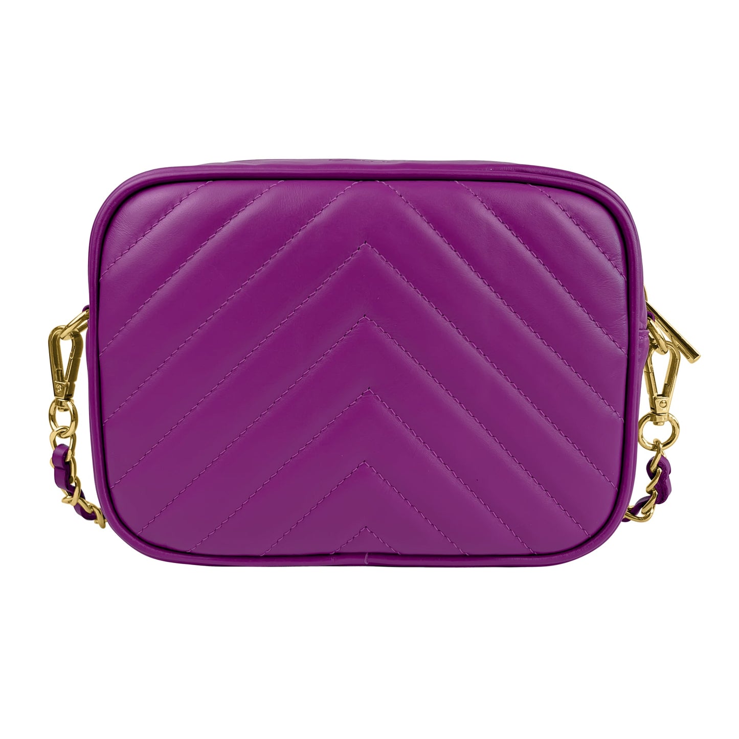 Borsa Donna a Tracolla, In Vera Pelle Trapuntata, Made in Italy, Modello Lola