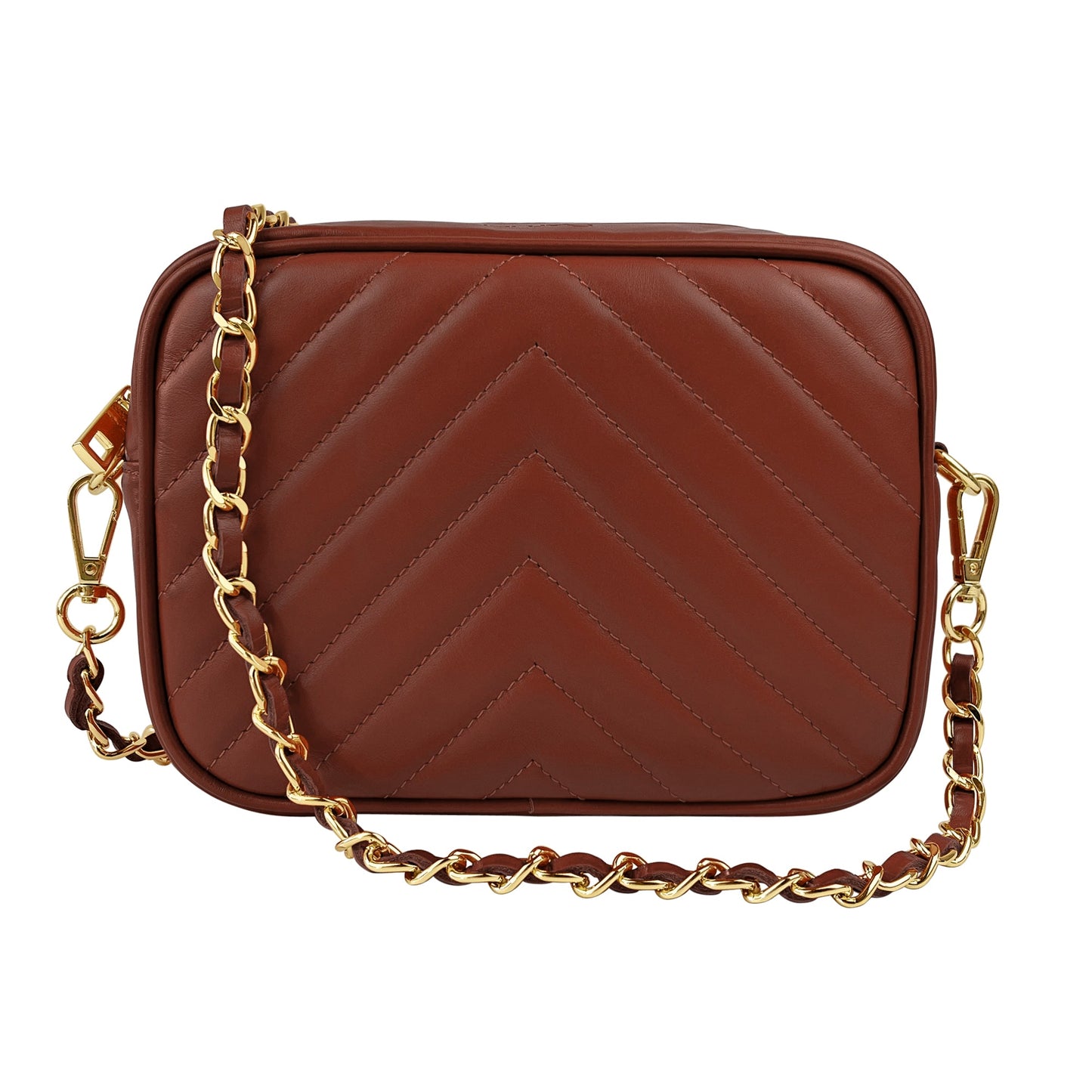 Borsa Donna a Tracolla, In Vera Pelle Trapuntata, Made in Italy, Modello Lola