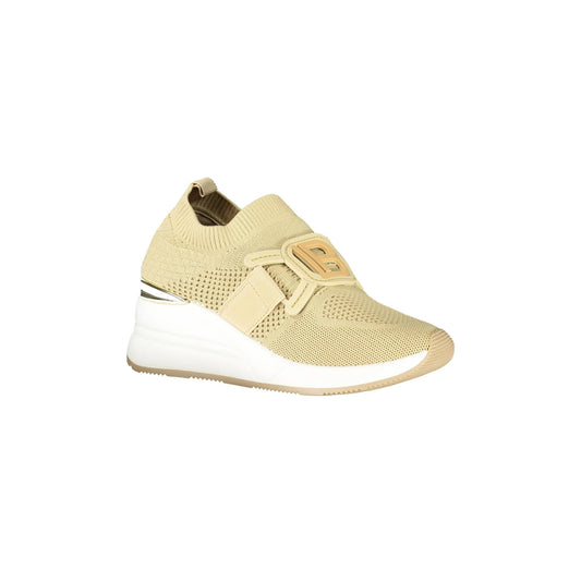 LAURA BIAGIOTTI Sneakers Donna Beige Elastiche con Plateau 6 cm